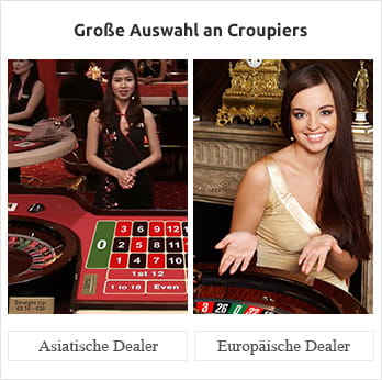 Die Live Croupiers kommen aus aller Welt und sprechen verschiedene Sprachen