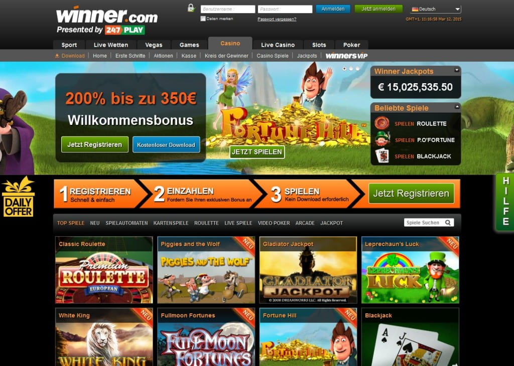 Winner Casino mit hohem Roulette Bonus - Roulette spielen