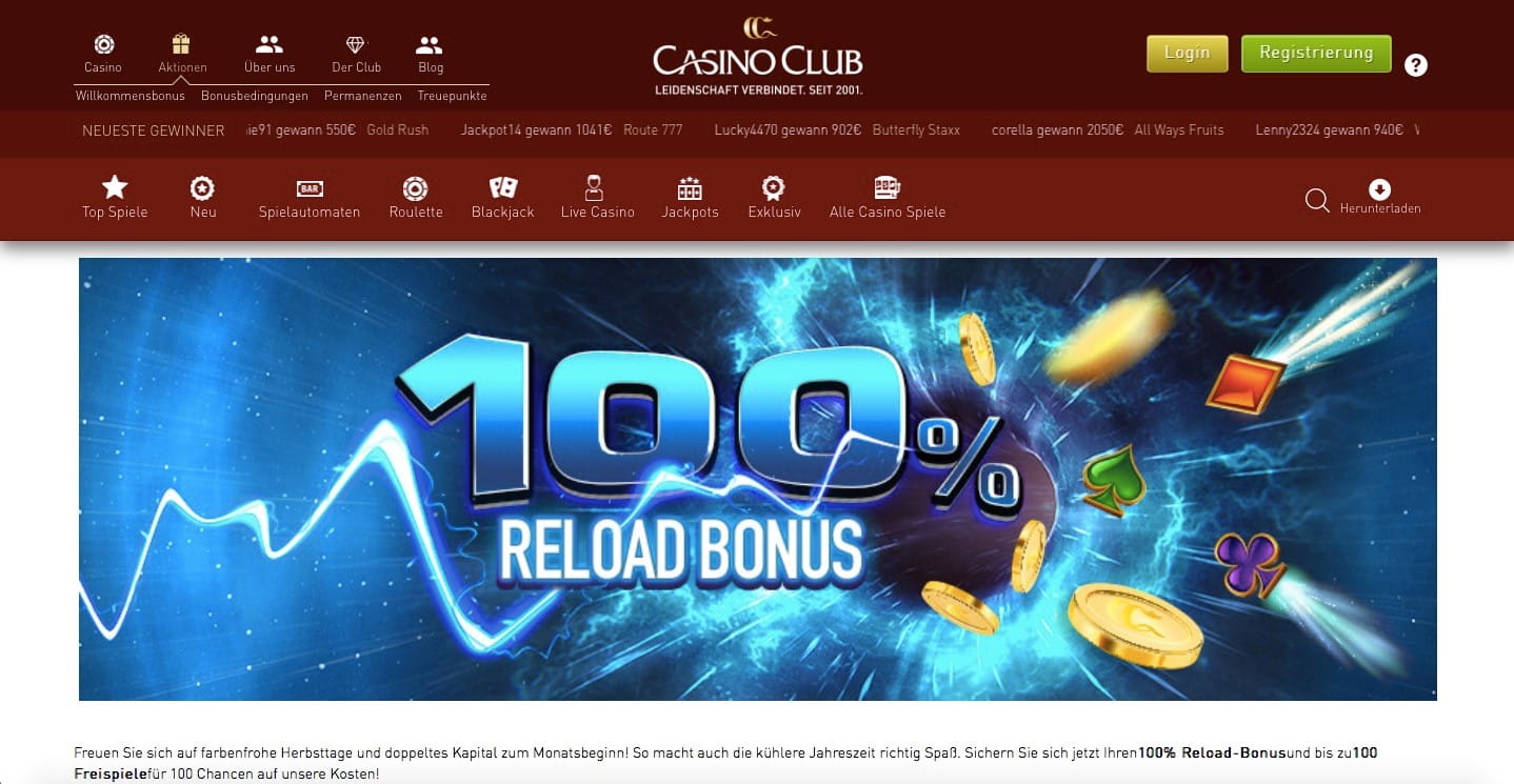 CasinoClub bonus